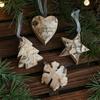 2pcs DIY Christmas Wooden Snowflake Pendant Christmas Hanging Decoration Home Xmas Decor