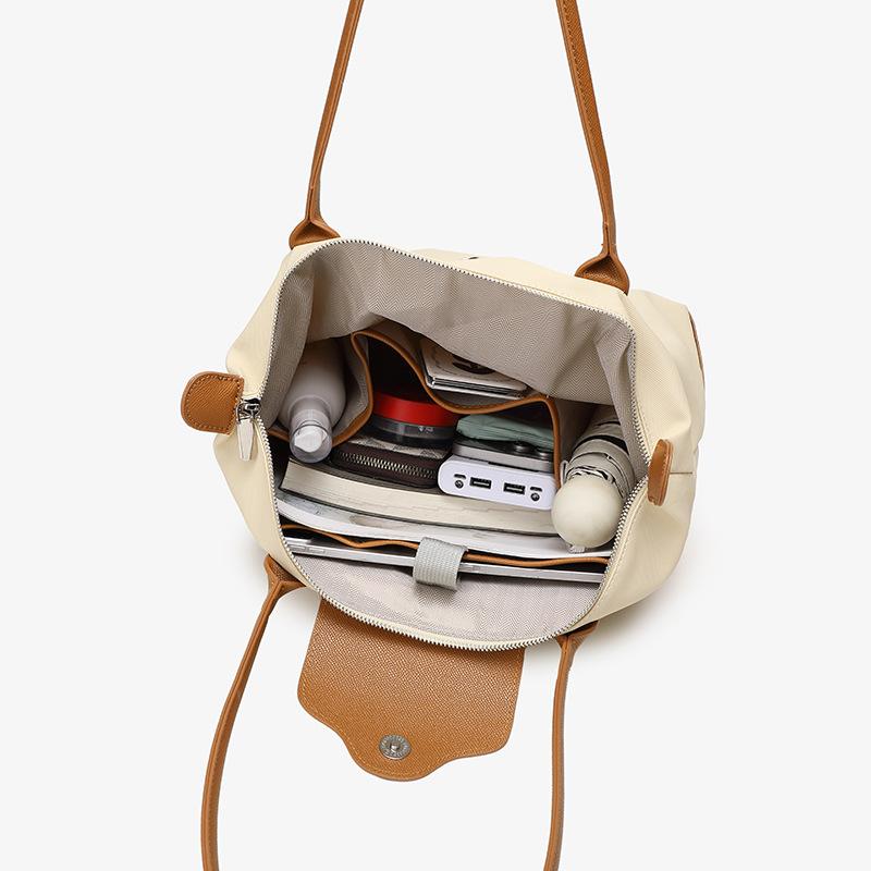 Borsa a tracolla tote da lavoro/pendolarismo stile college, grande capacità, impermeabile, per computer, da donna, per viaggi, con texture, leggera, grande