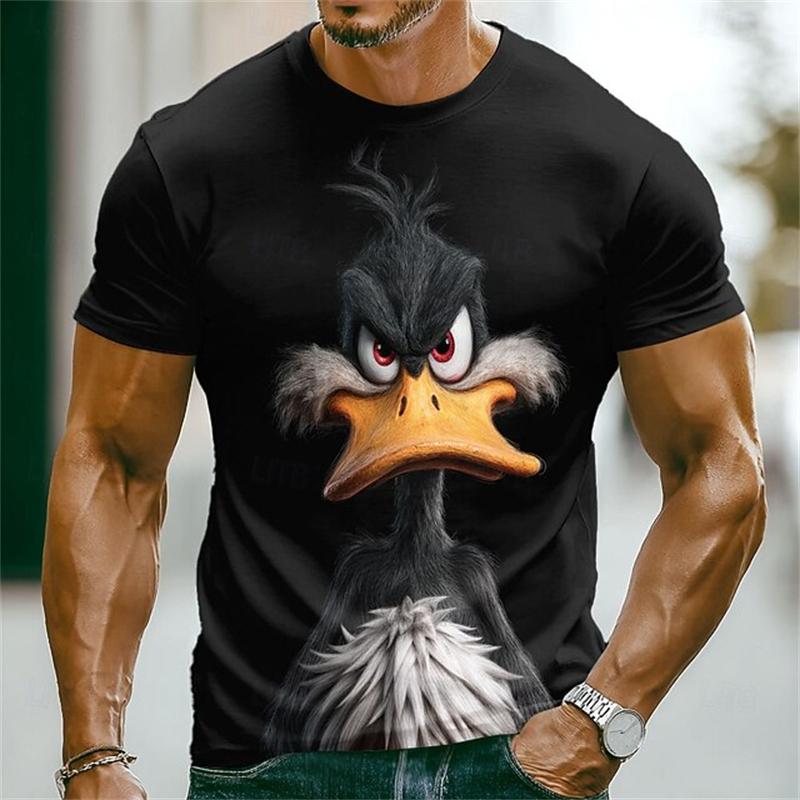 Summer 3D Animal Print T-Shirts Cute Outdoor Men's Short-Sleeve