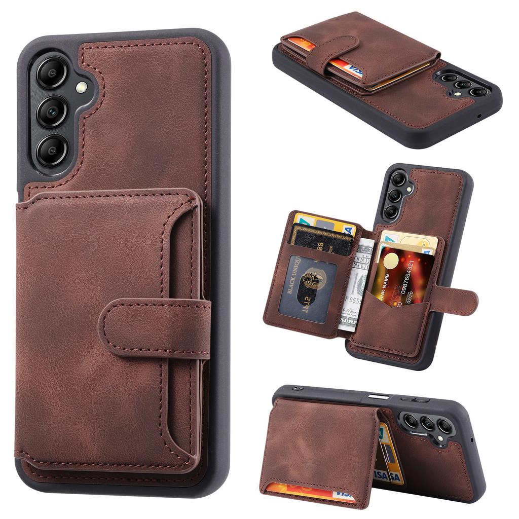 For Samsung Galaxy A34 5G Kickstand Phone Cover RFID Blocking Wallet PU Leather Coated TPU Case