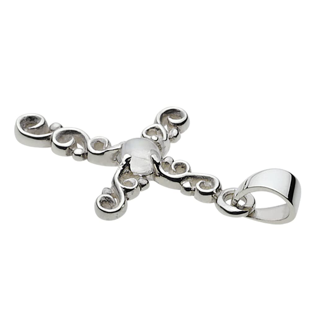 Arabesque Cross Pendant Rainbow Moonstone Fp0374 [Figmart] [Silver Accessory]