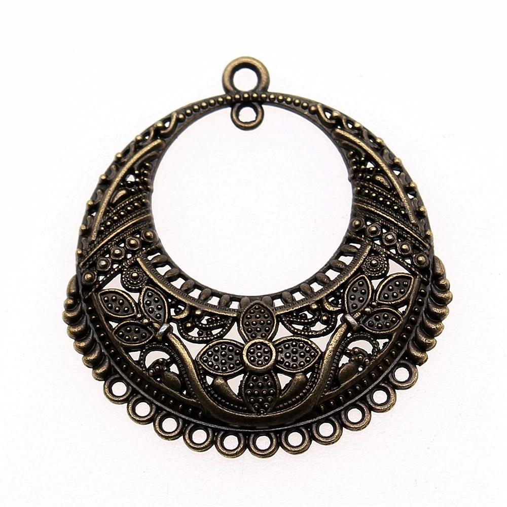 

2 шт. пористый разъем для сережек, компоненты ювелирных изделий, аксессуары, античная бронза, цвет цинкового сплава 42X46 мм