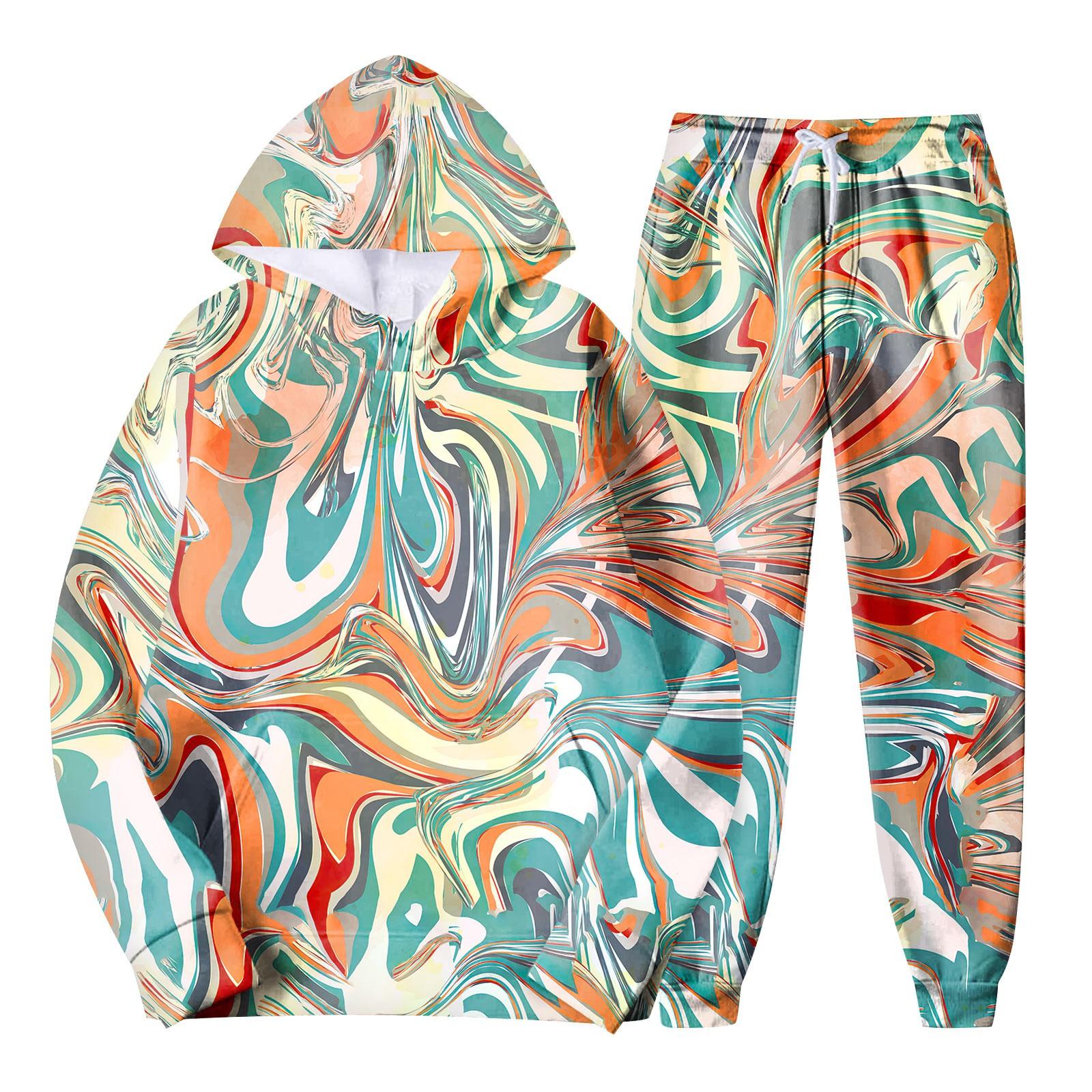 

Мужской спортивный костюм с капюшоном, унисекс, двухсекционная одежда для бега, пуловер с длинными рукавами, толстовки с капюшоном + комплект спортивных штанов XL циан