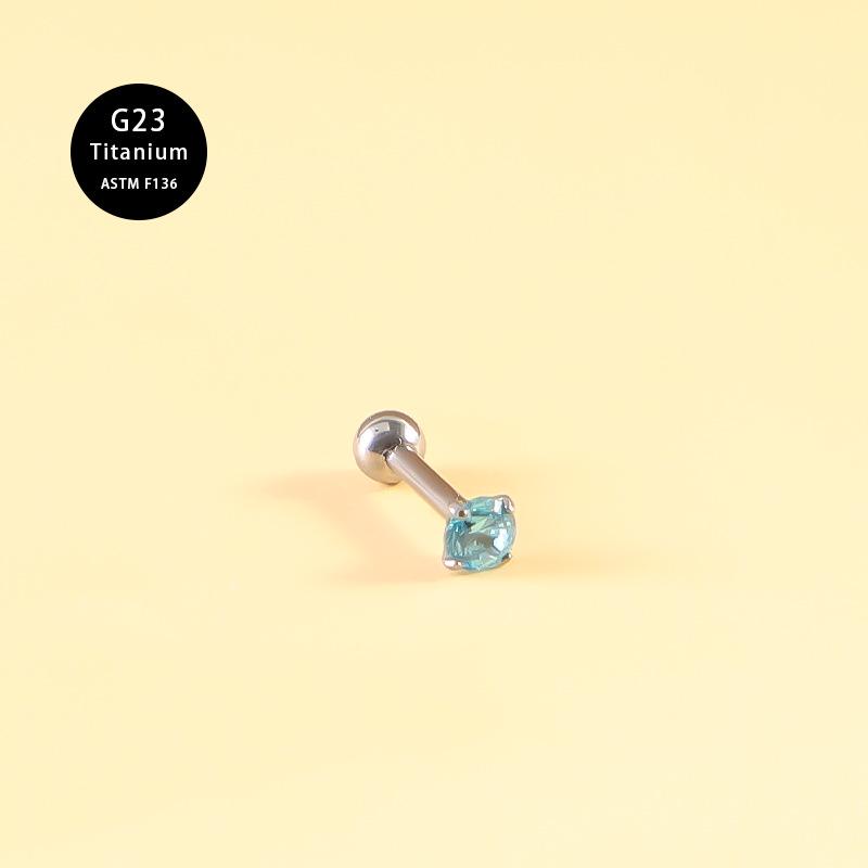 G23 Titanium CZ Zircon Ear Piercing Studs: Threaded, Fashionable Cochlea Jewelry Earrings