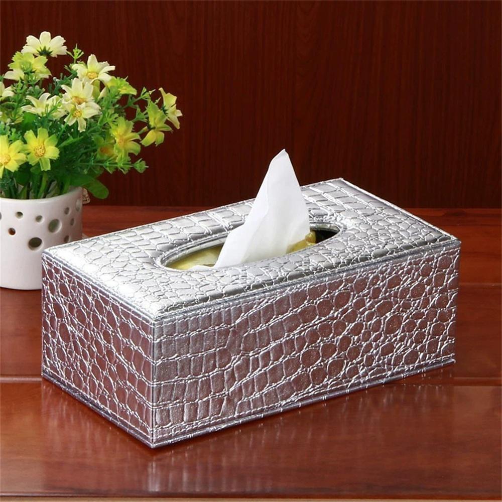 Tissue Box Rectangle Paper Towel Holder Desktop Napkin Storage Container Kitchen Tissue Tray For Home Office