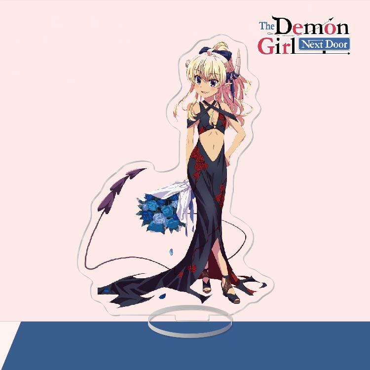 Anime Acrylic Stand Action Figure Toy The Demon Girl Next Door PVC Acrylic Stand Machikado Mazoku Desktop Stand Model Toy Gift