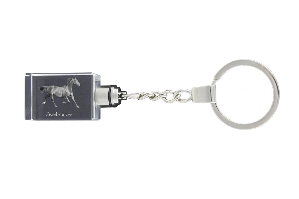 Zweibrücker - Crystal Pendant with Photo of a Horse, Illuminated Pendant, Unique Gift by Art-Dog Brand