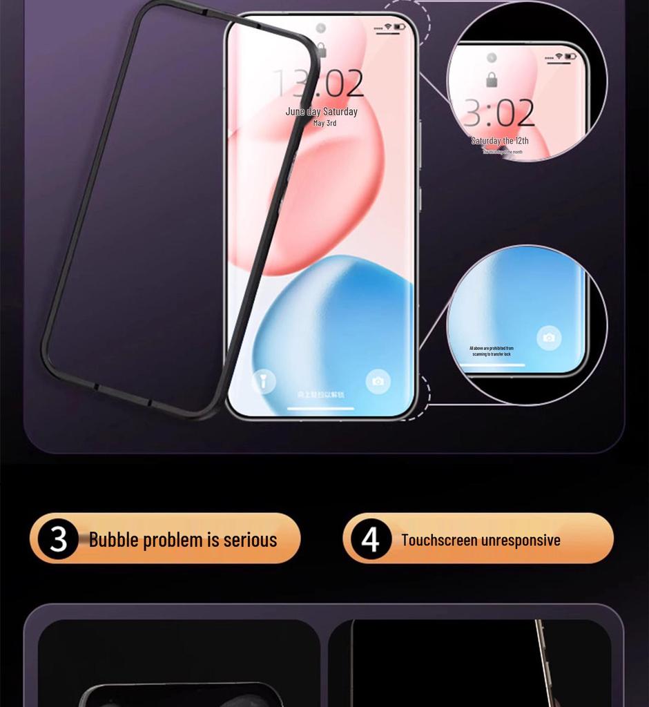 Honor 400 Pro Privacy Screen Protector: HD, Anti-Peep, Dust-Free, Anti-Drop Tempered Glass for Honor 300.