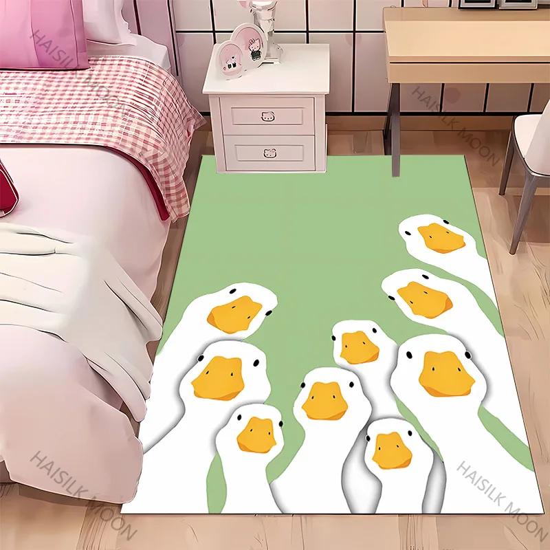 Interesting Duck 3D HD Cartoon Area Carpet,Rug for Living Room Bedroom Office Sofa Kitchen Doormat Decor,Kids Non-slip Floor Mat