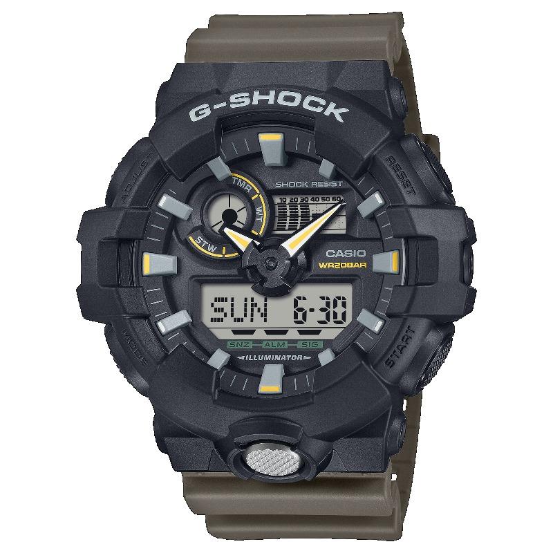 

Casio G-SHOCK Men s Resin 200M Water Resistant Analog Shock Resistant Quartz Watch GA-710TU-1A3 чёрный