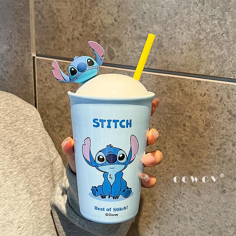 Stitch Mug 2025: Women's Lidded Water & Coffee Cup with Straw - Perfect Birthday Gift
