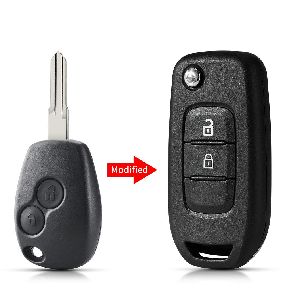 KEYYOU 2/3BN For Renault Megan Modus Clio Modus Kangoo Logan Sandero Duster Opel Almera For NISSAN ALMERA Modified Car Key Shell