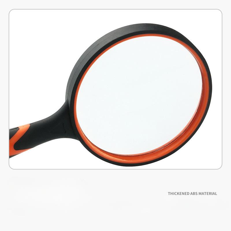 1Pc 10X High Definition Optical Lens, Rubber Anti-drop Plastic Handle Old Man Reading Handheld Glass Orange Magnifying Glass