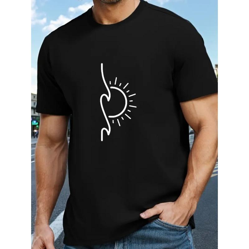 

Trendy Printed Men s T-Shirt Summer Casual Versatile Top 4XL чорний