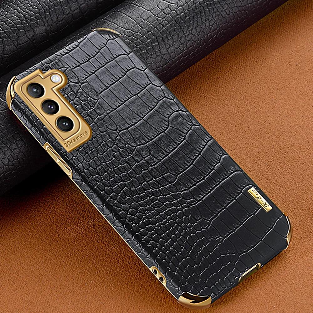Case for Samsung Galaxy S23 Ultra Crocodile Pattern Leather S22 S21 S20 S10 Plus Ultra S23 FE Case Protective Ring Holder Cover