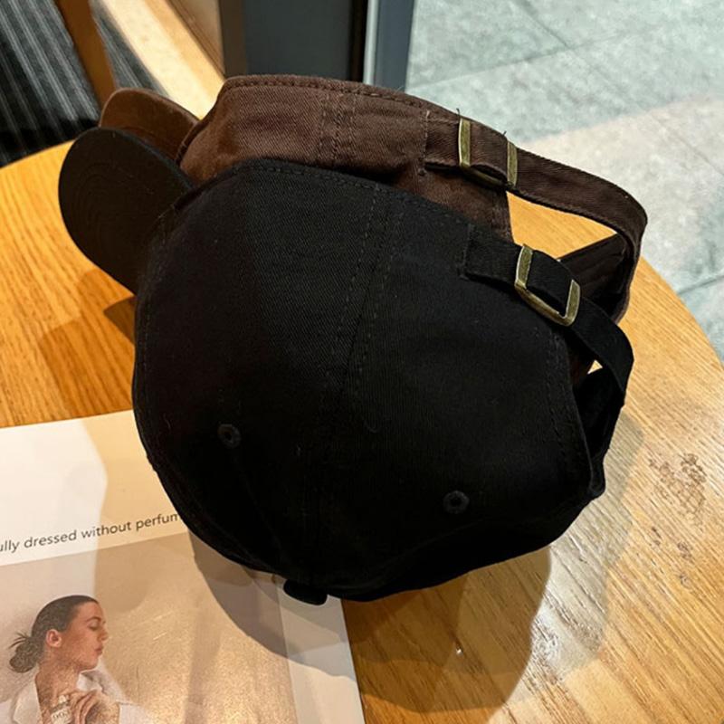 Casquette de baseball brodée de lettres coréennes pour femmes hommes coton doux réglable casquette à visière décontractée couleur unie snapback casquettes de soleil