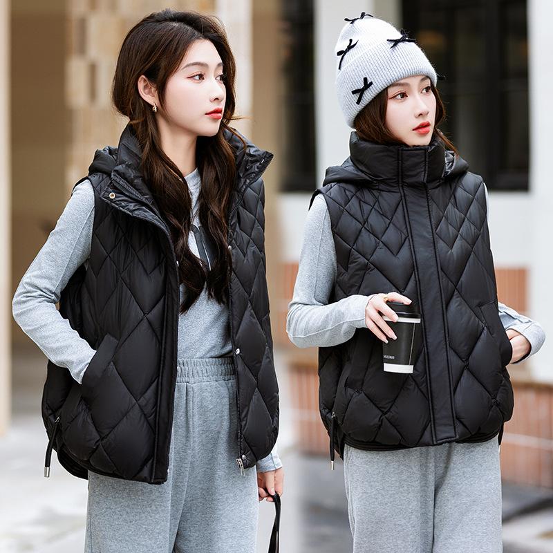 YYFS Damenmode Casual Herbst Winter Einfarbig Druck Ärmellose Jacken & Mäntel Daunenmäntel