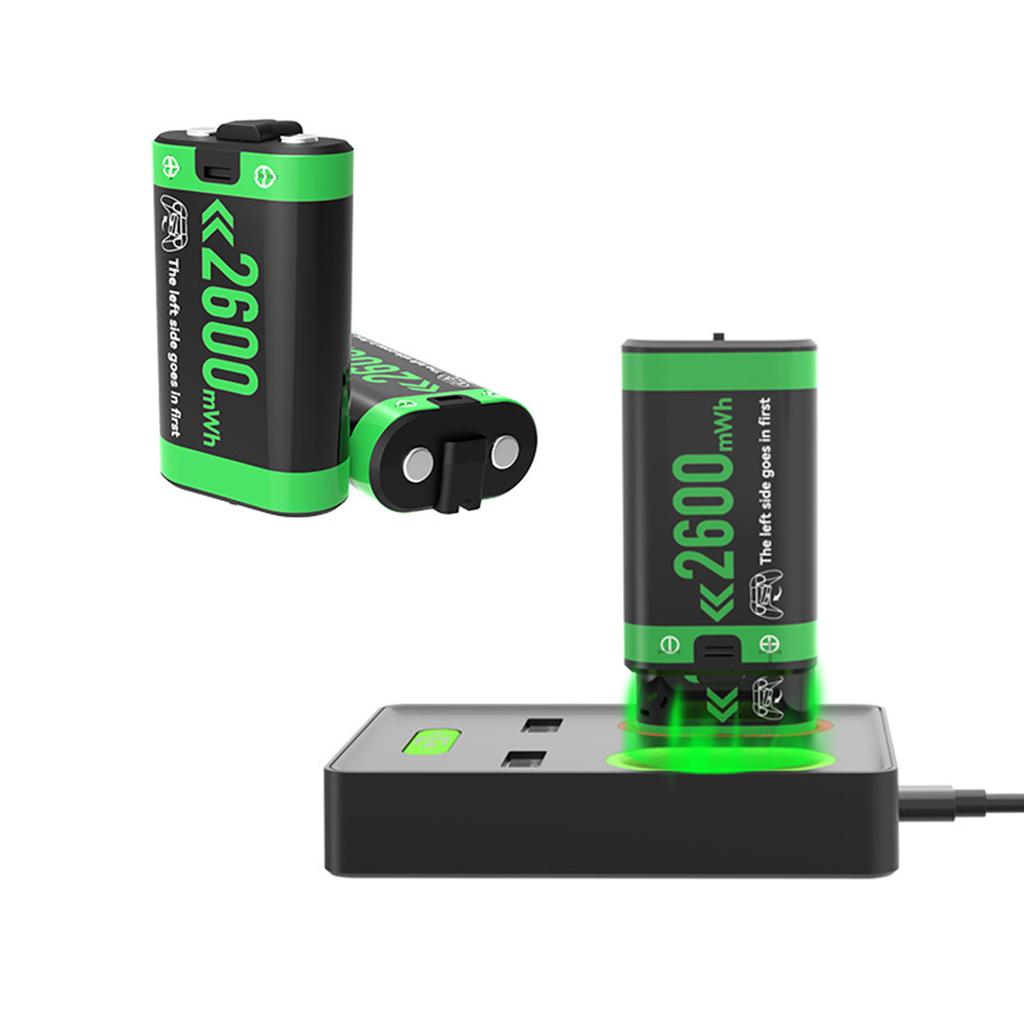 Rechargeable Battery Pack 2x2600mAh Rechargeable Batteries Controller Charger Station Compatible For Xbox Series S/X Xbox One Game Controllers