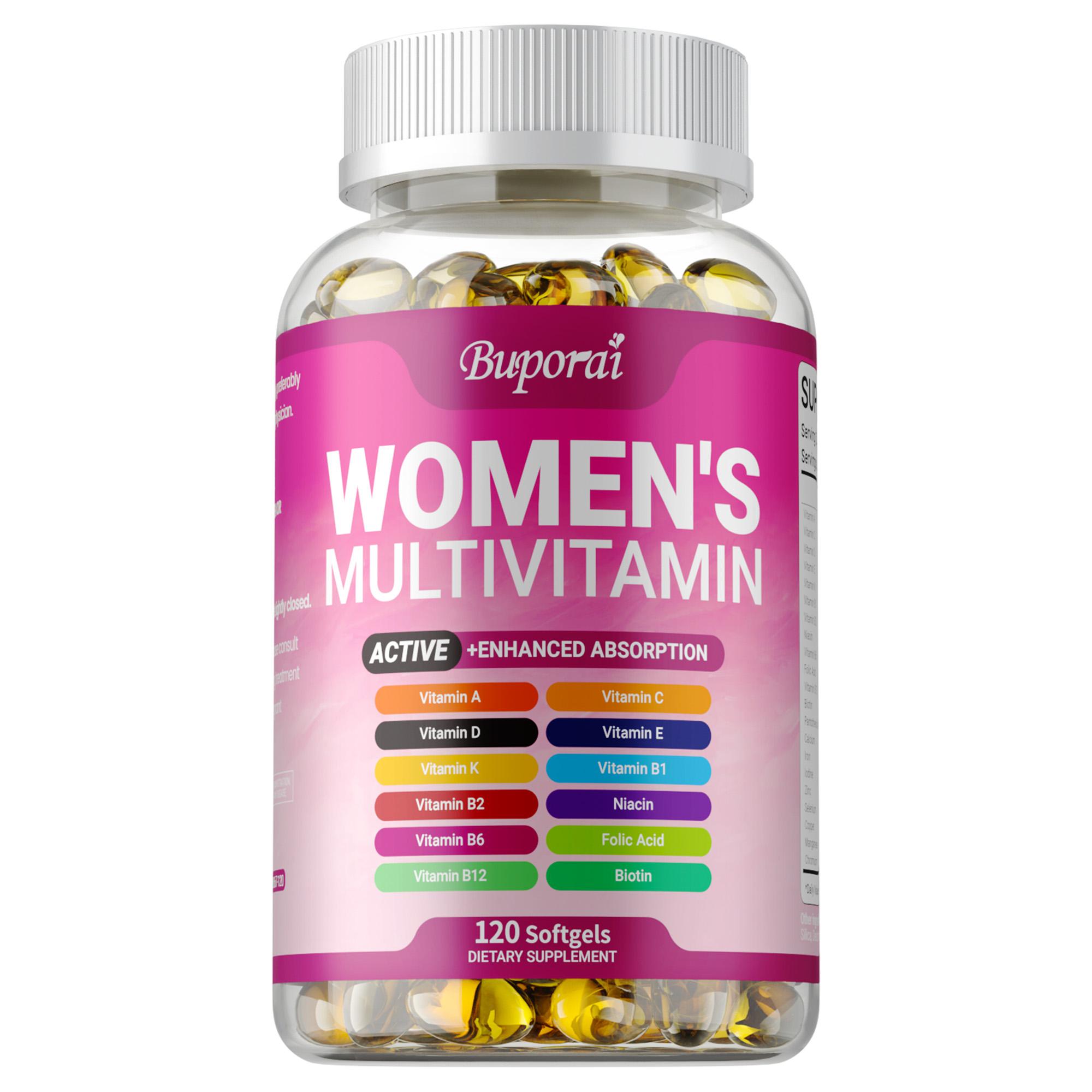 Cápsulas multivitamínicas para mujer, vitaminas A, C y D, nutrición multivitamínica, protección inmunológica, apto para adultos. 120*1