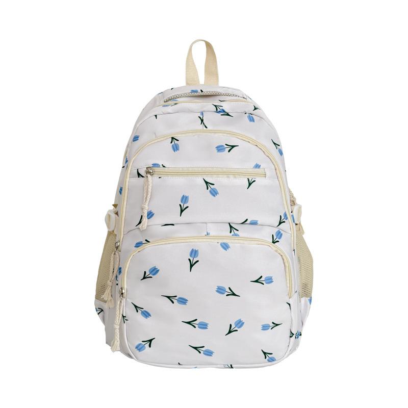 Schoolbag girl backpack female Korean version ins wind Japanese floral soft sister Mori small fresh schoolbag high school student backpack