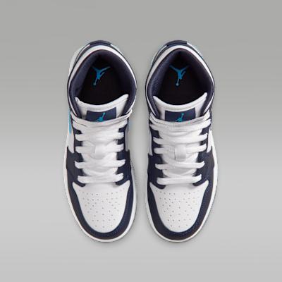 Jordan 1 Mid Obsidian Dark Powder Blue (GS)
