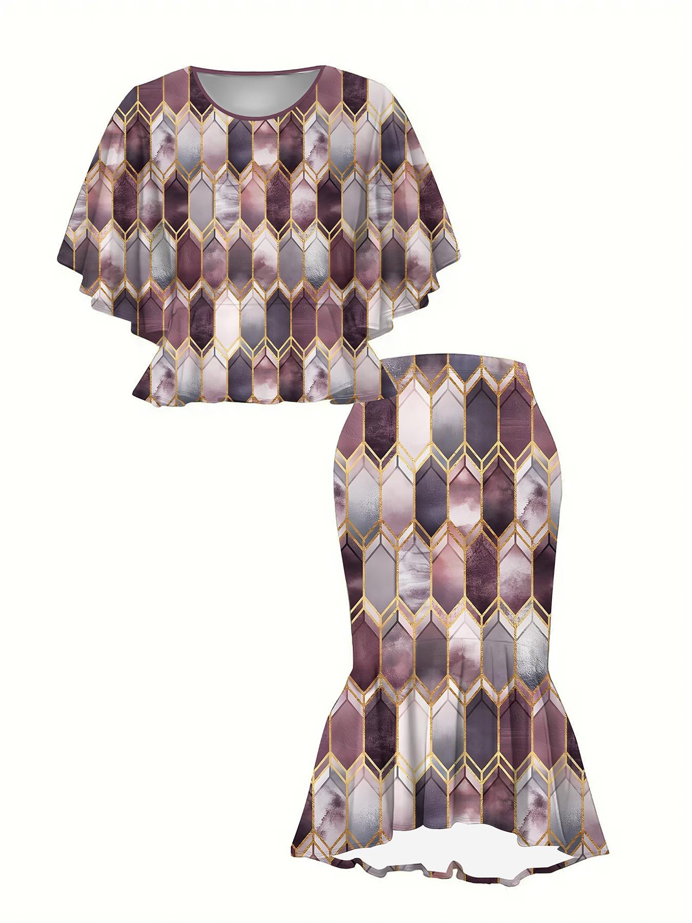 

Классический тотемный женский принт, напечатанный на 3D-принтере, Модный большого размера, Элегантный, Универсальный для всех сезонов. Футболка, Юбка и Комплект, Модный Стиль 6XL красный