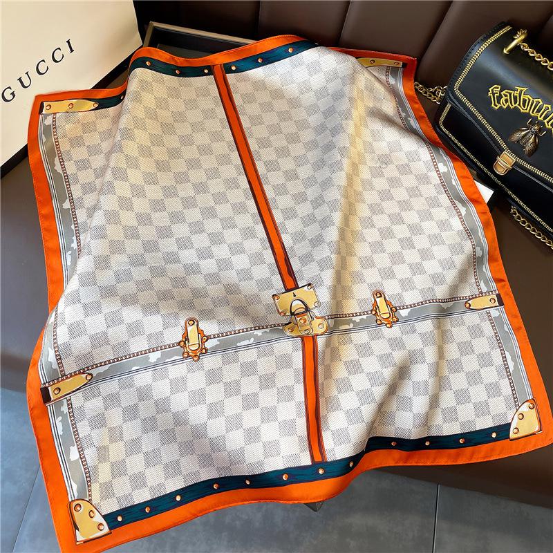 

100% Mulberry Silk Crepe de Chine 53cm Small Square Korean Style Scarf 53x53 cm