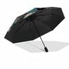 1pc skull flowers umbrella with 8 iron ribs and a plastic handle, automatic opening and closing, and daily use.1046