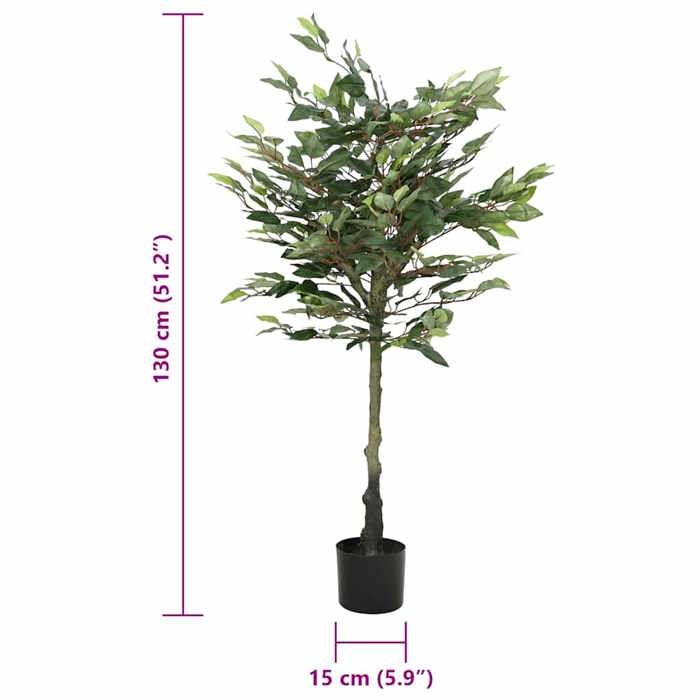 VidaXL Artificial Ficus 480 Leaves 130 Cm Green, Artificial Plant, Fake Ficus Plant, Fake Plant, Fake Ficus Tree, 4103573