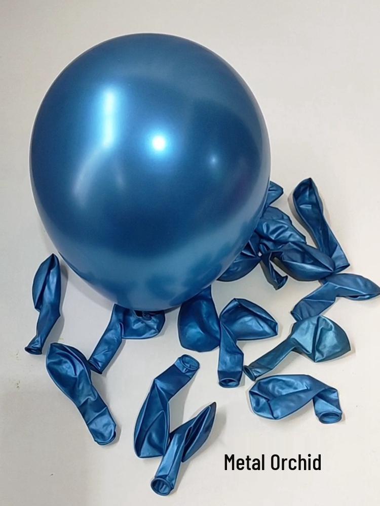 Metallic Blue Arch Balloon Column for Store Openings and Party Decorations