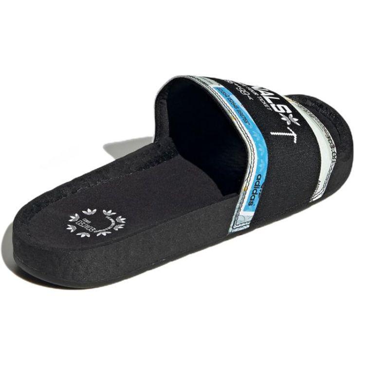 Adidas Originals Adilette Thick Sole Slip-On Non-Slip Slide Sandals Unisex Footwear Black White GX1808