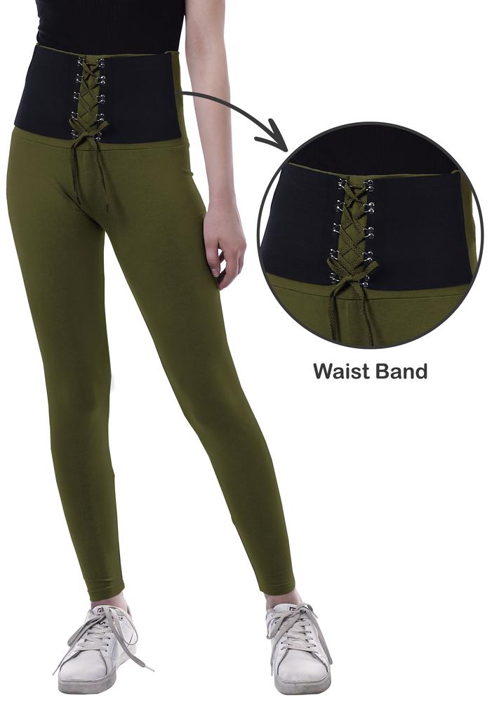 Moomaya Womens High Waisted Yoga Pants Corset Style Trendy Leggings