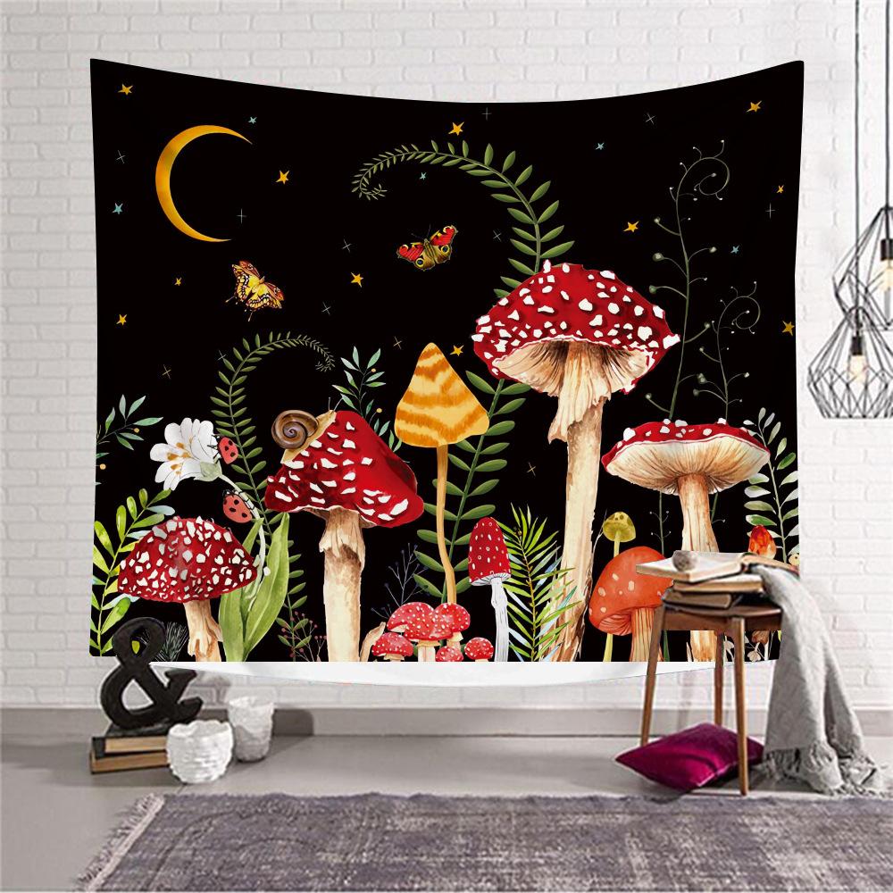 

Mushroom butterfly moon tapestry for home room decoration blanket for bedroom bedside tapestry tapestry for bedhead 74x94cm(29x37in)