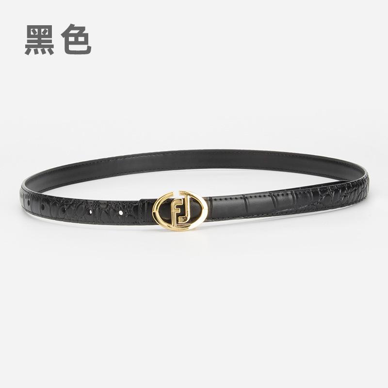 New women's belt leather high-end niche design crocodile pattern versatile decorative jeans belt women