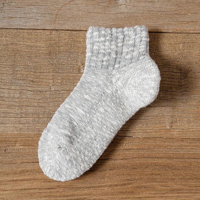 

Sock Men s Short Socks Winter Thick Circular Knit Anti-Odor Pure Cotton Sports Short Leg Towel Socks Low Heel Socks 1 pair світло-сірий колір