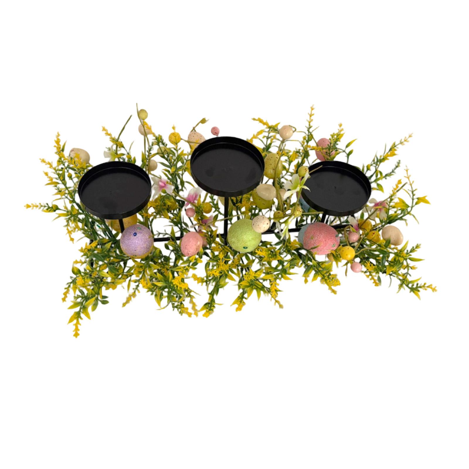 Пасхальное яйцо, подсвечник, украшение, праздничная центральная композиция для стола, подсвечник с искусственным зеленым растением