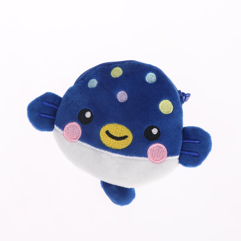 1Pcs Plush Zipper Coin Wallet Cute Pufferfish Mini Coin Purse Women'S Small Change Bag Key Earphone Pouch