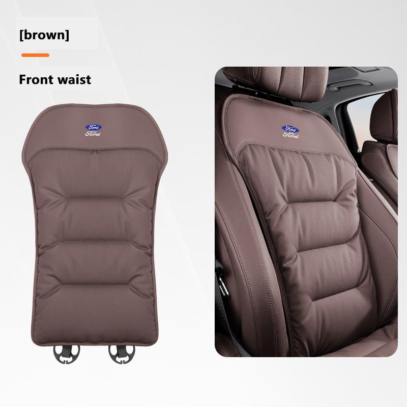 Aksamitna Poduszka Zimowa Pokrowiec na Oparcie Siedzenia ze Skóry Nappa do Samochodu Ford Mondeo Focus Fiesta Kuga MK3 Mustang F-150 C-Max