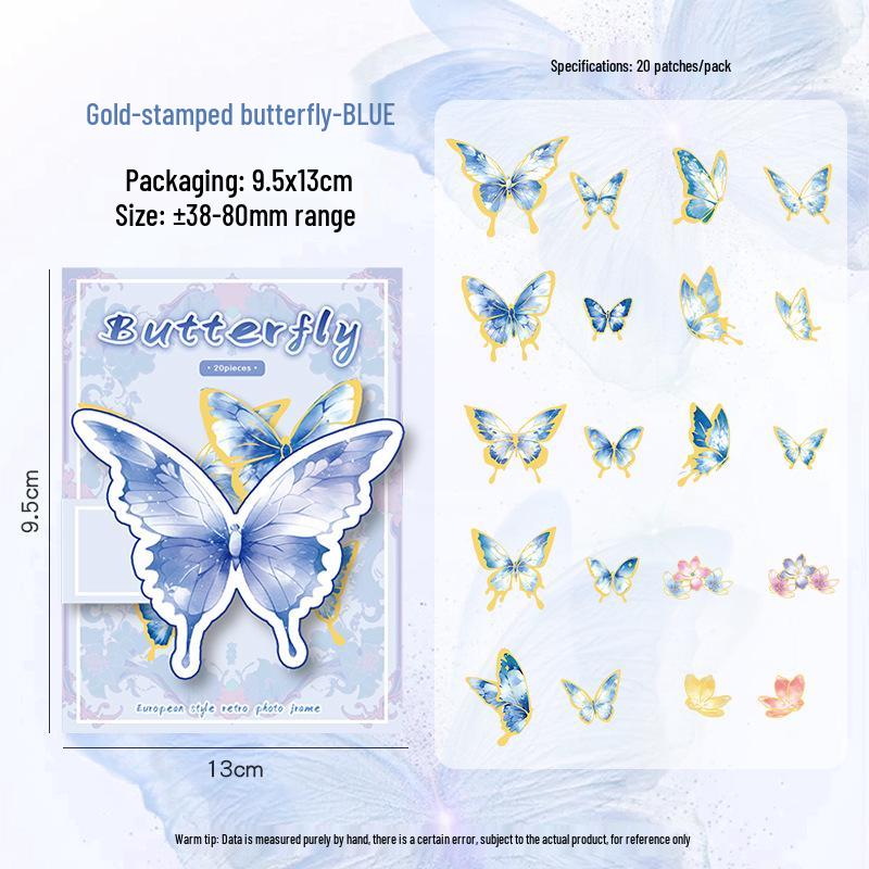 Dazzling 3D Laser Butterfly PET Sticker Pack for DIY Journal Decoration