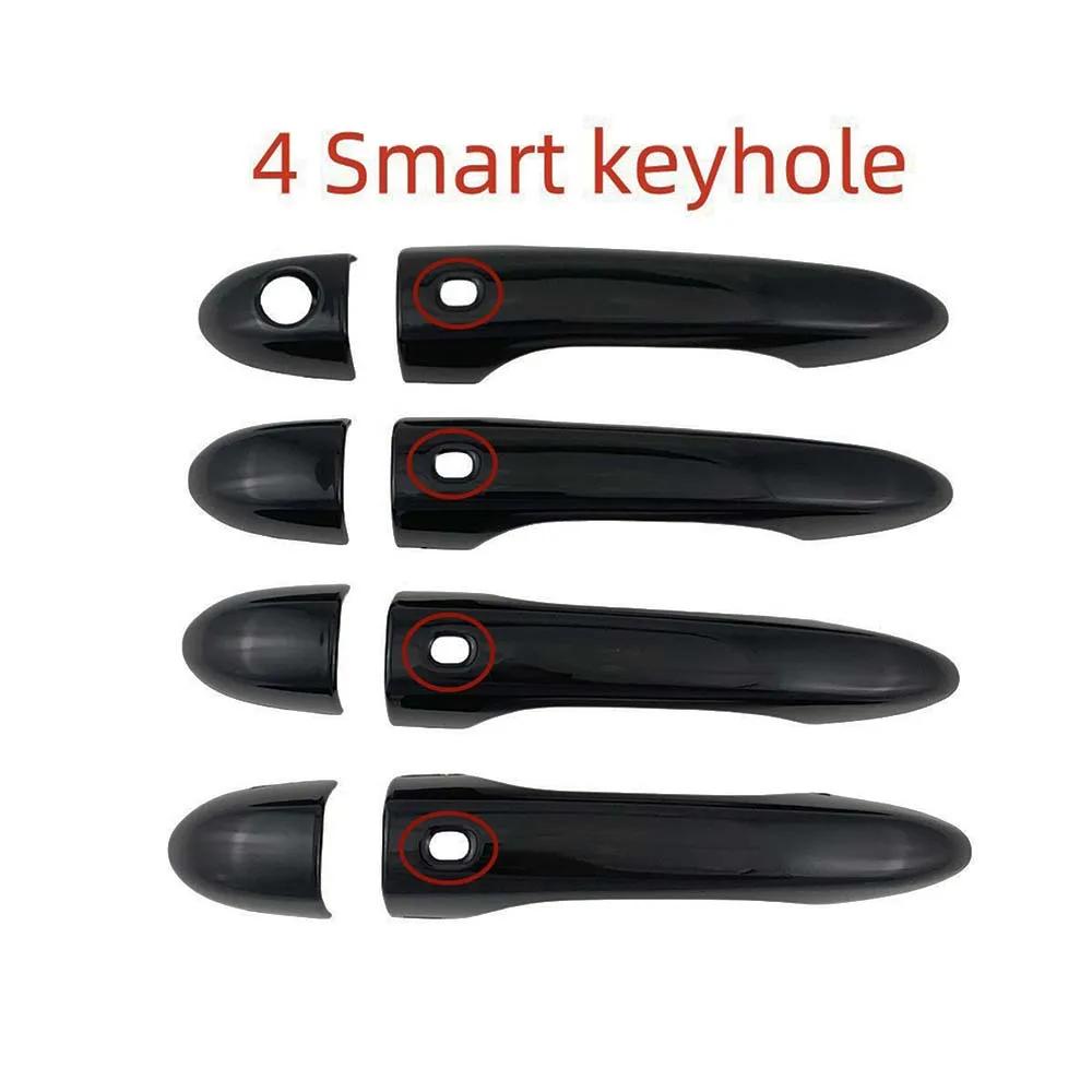 Car Decoration Smart Holes Door Handle Cover For Maserati Levante 2016-2024 Carbon Fiber Glossy Black Cars Accessories Styling