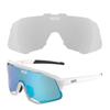 Koo Demos Sunglasses White Turquoise Photochromic Clear Lens Cycling Running UV Protection Lightweight