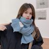 New Korean version solid color soft waxy wool scarf women's winter warmth college style student versatile couple knitted scarf