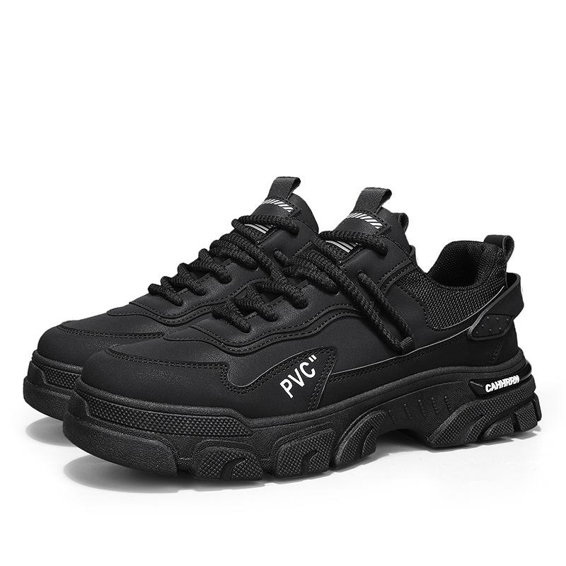 New autumn and winter Martin shoes men's leather tooling trendy shoes men's outdoor low-top casual height-increasing men's shoes