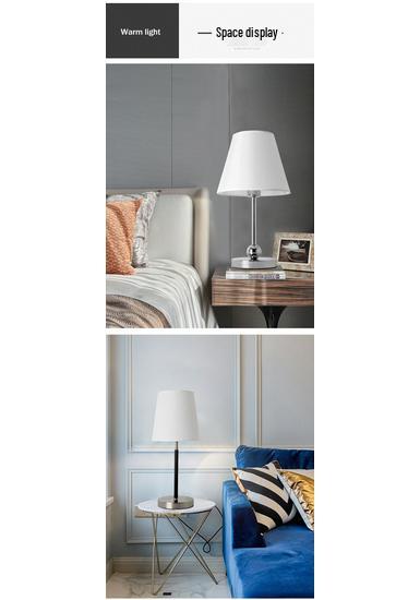Nordic Fabric Shade Table Lamp for Bedroom and Living Room, Bedside Night Light Fixture