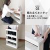 YAMAZEN Smart Wagon Short with Gap x 55cm x 79cm Easy White Casters, Slim, Storage, 10.5cm (W) (D) (H), Kitchen/Bathroom Storage, Assembly,