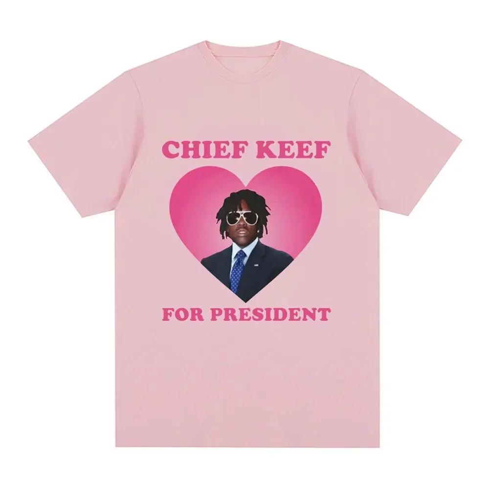 Rapper Chief Keef for President Fashion Casual Short Sleeved Tshirt Beautiful Retro Extra Large Womens Tshirt Street Clothing