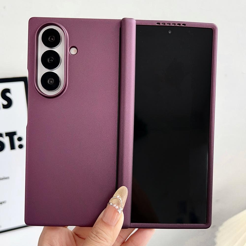 Husă de telefon cu balama, textură metalică mată de lux, pentru Samsung Galaxy Z Fold 7 6 5 4 5G, cu bumper magnetic din PC dur Magsafe