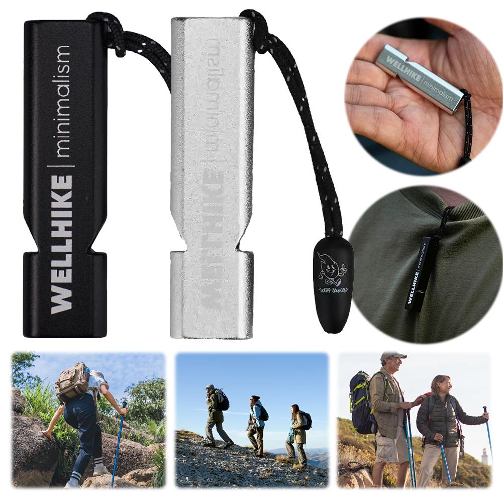 Double Tubes EDC Mini Whistles 120dB Safety Loud Whistle Aluminum Alloy Outdoor Survival SOS Whistle for Hiking Camping Fishing