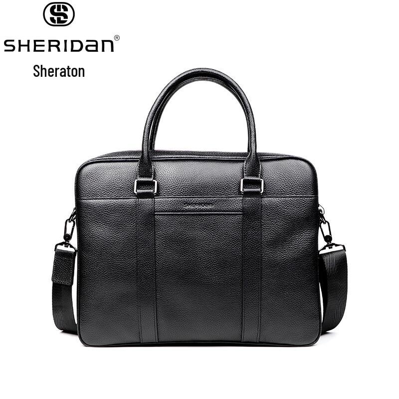 Мужской кожаный деловой портфель SHERIDAN 12 inches