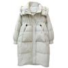 Sweet and fashionable long white duck down jacket women's winter new hooded warm small temperament coat
